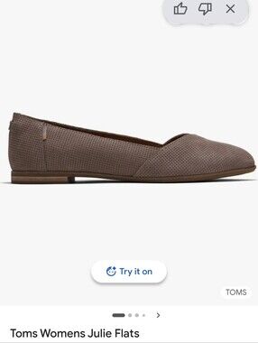 Toms Womens Julie Suede Flats Color: Taupe Grey Size 8.5